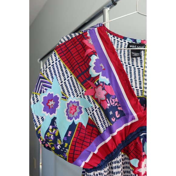 Anthropologie Tiered Mini Dress Multicolor Floral Boho Women's Medium - Picture 4 of 5